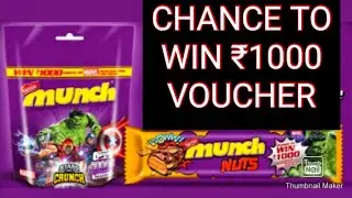 Nestle Munch offer ;Chance to win 1000 rupees Marvel merchandise voucher /Nestle Munch offer 2021