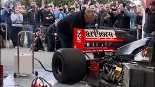 Senna’s 1992 MP4/7A startup at Griot’s Garage.