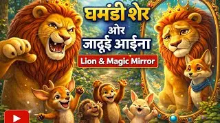 घमंडी शेर और जादुई आईना | Lion and Magic Mirror Story in Hindi | Moral Story for Kids
