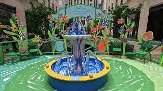 Walk through midtown Manhattan NYC 🌸 Rockefeller Center Bloom by Van Cleef 🌼
