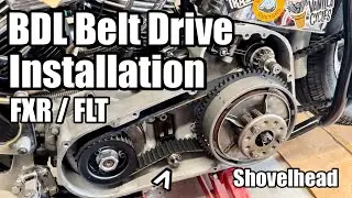 Installing a BDL Belt Drive FXR / FLT 5 Speed - Shovelhead Hardtail Springer Chopper