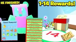 HE FINISHED GUMMY BEARS QUEST! OP REWARDS REVEALED! All 1-14 Gift Box Rewards (Bee Swarm SImulator)