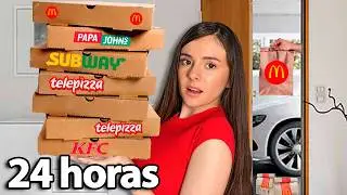 COMIENDO COMIDA A DOMICILIO por 24 HORAS🍔
