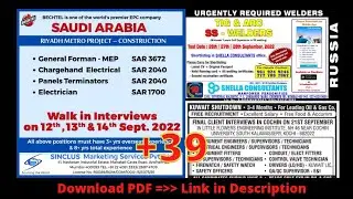 Overseas jobs hiring | Gulf Job Today | Free Jobs Alert