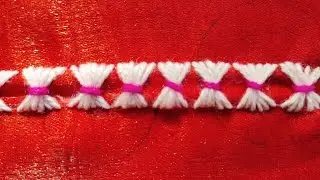 Hath se kadai karne ka tarika Most circle embroidery border design #embroidery #art #diy 