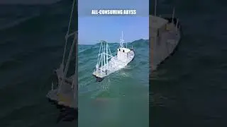 Cardboard ship sinking, research vessel model sinking due to storm #shipwreck #sailing #sinkingship