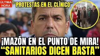 GRITOS Y PROTESTAS CONTRA MAZ&Oacute;N EN SU VISITA AL HOSPITAL CL&Iacute;NICO