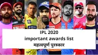 IPL2020| IPL 2020 award winner list |1 million news and knowledge