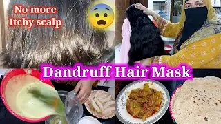 DANDRUFF HAIR MASK 👈 | No itchy scalp 😨 | No hair fall💯 | BinteSaeed Kitchen and life