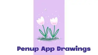 Flower Wallpaper Drawing with Penup app tutorial, Color mixing and blending, S22 Ultra S-Pen.