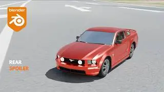 modeling a Rear Spoiler of Ford GT ( Ford Mustang GT V8 2005 ) in Blender