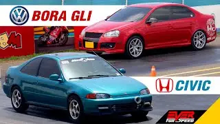 Honda Civic 1990-2000 🆚 Volkswagen Bora GLI / Jetta GLI MK5 🔥 DRAG RACING Compilation