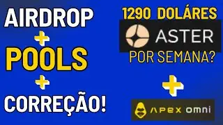 BITCOIN CORRIGINDO - POOLS CONSERVADORAS E AIRDROPS - ASTER, APEX, AVANTIS!