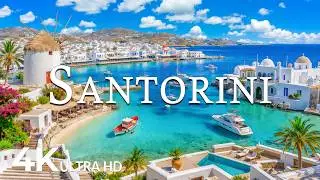 FLYING OVER SANTORINI (4K UHD) – Soothing Music Along With Beautiful Nature Video - 4K Video UHD #8