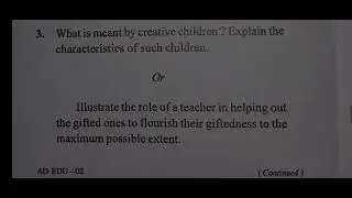 Special Education Question Paper 5Semester || #BerhampurUniversity 5th Sem. Latest Paper