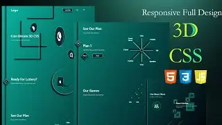 Build Responsive Website Creating 3D CSS Without Image HTML And CSS | 3D Coin And Laptop CSS