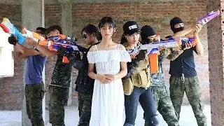 Nerf War Movies Elite Girl & SWAT Girl Nerf Guns Criminal gangs Rescue Princess guns