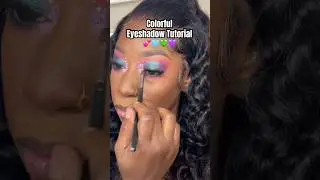 Colorful Eyeshadow Tutorial 💚🩷💜 #eyeshadowtutorial  #colorfulmakeup