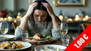 HD Lifestyle Stock Video: Upset Solo Diner at Restaurant Table