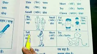 Balpothi Lesson 12 | Word Meaning, Opposite Words & Sentences | Hindi & English Learning for Kids