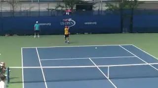 Pablo Cuevas practicing at the US Open in 2016.