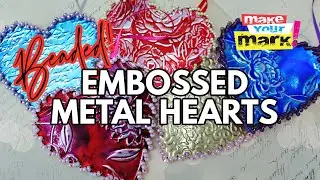 Metal Hearts - Embossed and Beaded