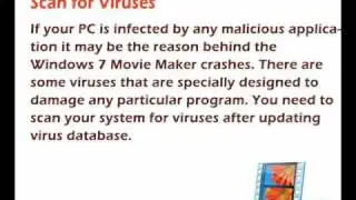 Window 7 Movie Maker Crashes