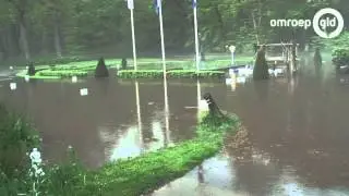 Gasten hotel Groot Warnsborn weg door water