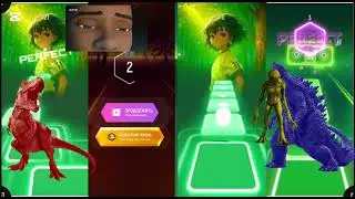 New style in game tile hop beats between Dinosaur and Godzilla who is best 
