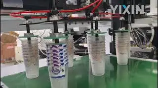 YIXIN IML Robot Side Entry for 6 Cavities Cups #yixin #factory #injectionrobot #imlrobot #robotiml