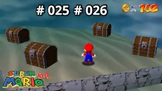 Super Mario 64 - #025 e #026 Mais 100 moedas [Jolly Roger Bay - Treasure of the ocean cave]