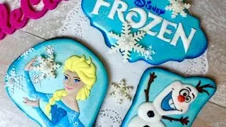 FROZEN COOKIES: ELSA and OLAF | Cookie decoratign video | TALECOOKIES by Tanya Dur