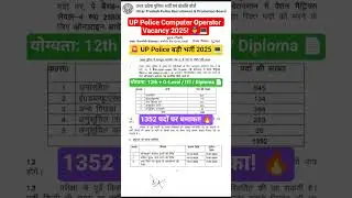 🚨 UP Police Computer Operator Vacancy 2025! 👮&zwj;♂️🚔💻 #uppolice #govtjobs
