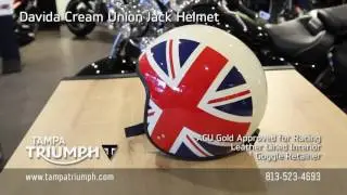 Davida Cream Union Jack Helmet at Tampa Triumph