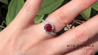 Crescendo Engagement Ring with Ruby Gemstone | MiaDonna.com
