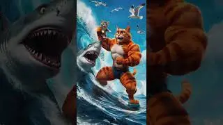 Epic Cat Showdown: #cat #cutekitty #funny #catlover #cuteanimal #cartoon #shorts