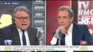 Gilbert Collard face &agrave; JeanJacques Bourdin en direct