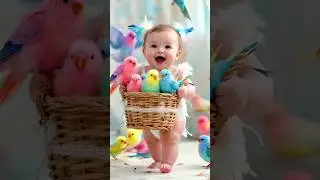 Cute Baby Girl Playing with Colorful Parrots 🦜💗 #softsignal #subscribe