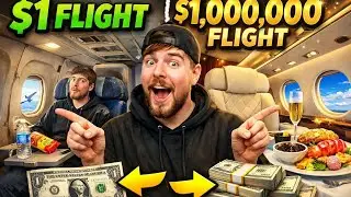 1$ vs 1M$ Flight // World's Most Expensive Flights!// Mr Beast! New video! #newyear #mrbeast #viral 