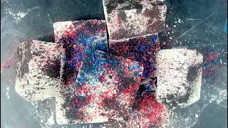 ASMR ~ 8 BLOCKS GYM CHALK CRUMBLE WITH NEON POWDER~ SATISFYING