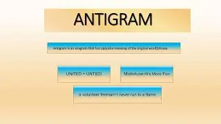 Vocabulary # 3 - One word a day - Antigram