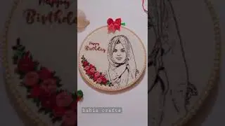 portrait embroidery making  #shorts #habiscrafts #portrait