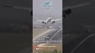 Боковая посадка в Лиссабоне! (Turkish Airlines совершила уверенную посадку при сложном боковом ве...
