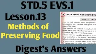 Std.5 EVS.1 Lesson 13 Methods of Preserving Food Digest's Answers Maharashtra Board 