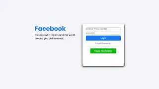 Create Facebook Login Page Clone Using HTML CSS |  HTML CSS Tutorial 💻