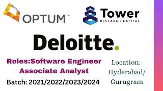 Optum | Tower Research Capital Hiring Software Engineer | Deloitte Hiring Associate Analyst |