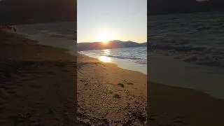 Sound of waves crashing on beach #crete #sunset #sea #waves #greece