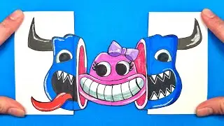 How To Make Paper Crafts with Snappy Cow VS Sheria Toadra from Garten of Banban Drawing Tutorial