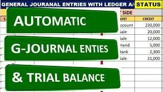 Fully Automatic Accounting General Journal Entries with Trial Balance in Excel learning Center