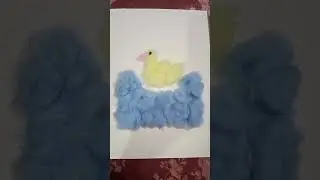 Cotton Art Work❤️✨#cotton#art#work#handmade#duck#water#clouds#ideas#youtubeshorts#viral#trending